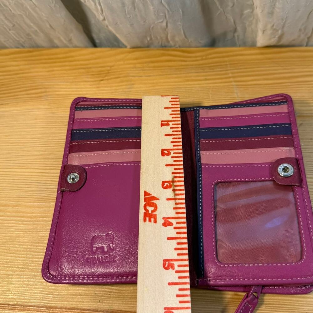 Leather Zip Wallet - Fuchsia - Picture 8 of 8